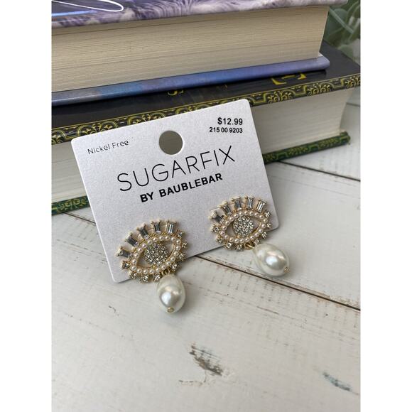 SUGARFIX by BaubleBar Evil Eye Faux Pearl Tear Drop New - Picture 2 of 7